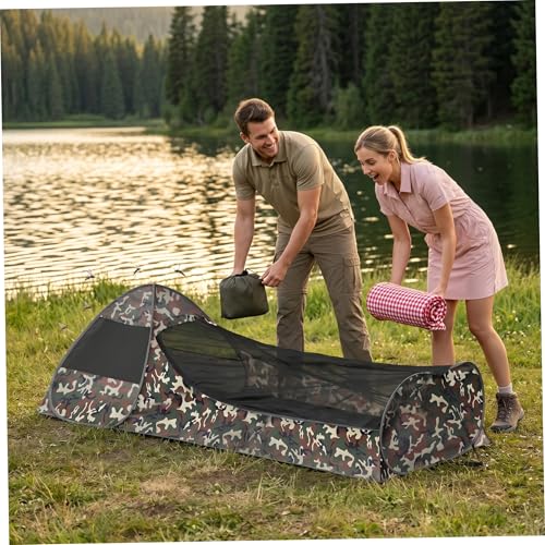 Vivac portátil de camuflaje para acampar y dormir bajo las estrellas 2