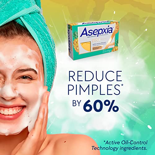 Asepxia Bar Soap, Non-Abrasive Exfoliating Facial Cleanser With Natural Pineapple Enzyme & Agave Extract, Pore Purifying & Brightening Face Wash For Oily Skin, 4 Oz. #TOP3