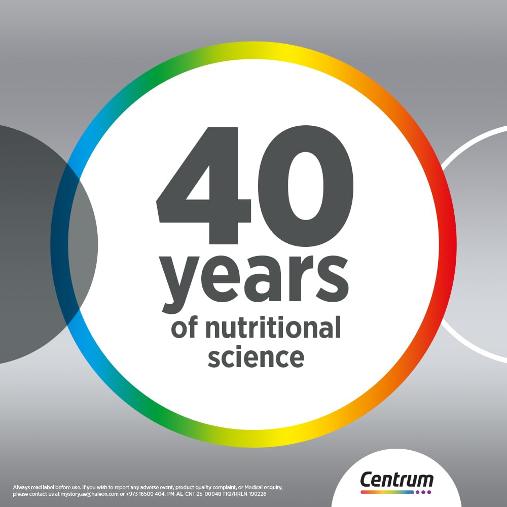 Centrum Silver Adults 50+ Multivitamin 100 Tablets - Complete Daily Vitamins & Minerals Adjusted for Men & Women Over 50 to Support Heart, Brain and Eye Health - 100-Day Supply