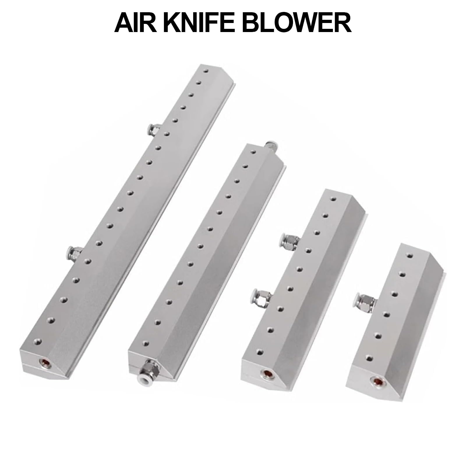 Soffiatore a lama d'aria, lama in lega di alluminio per soffiare polvere con filettatura da 1/4", spazio di uscita 0,05 mm, ideale per la rimozione di polvere e acqua nelle linee di produzione