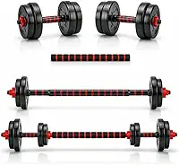 Kit Halteres Barra Anilhas Ajustável Até 20kg para Musculação e Fitness, Resistente para Academia e Treino em Casa, Tendência 2026
