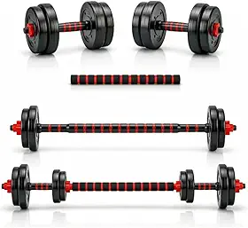 Kit Halteres Barra Anilhas Ajustável Até 20kg para Musculação e Fitness, Resistente para Academia e Treino em Casa, Tendência 2026