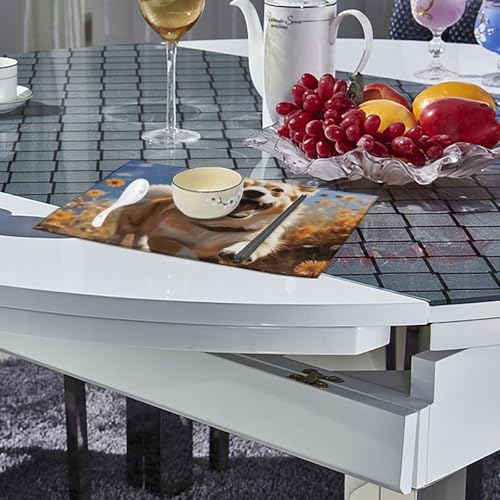 Set de table imprimé Corgi lavable pour repas de famille convivial