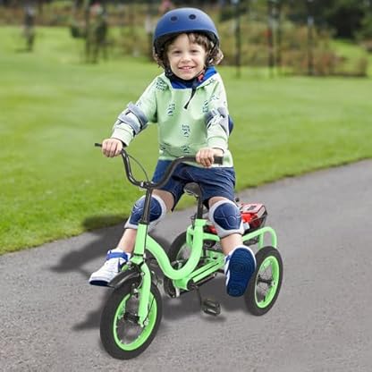 12 Zoll Kinderdreirad 3 RäDer Dreirad Kinderfahrräder Single Speed Fahrräder HöHenverstellbar Kinderfahrrad mit Korb für 2-5 Jahren Jungen Mädchen Max. 25kg – Bild 4