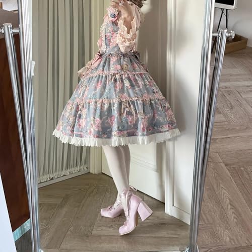 Satin Ballet Heels for Women Closed Square Toe Chunky Heel Ribbon Lolita Sissy Heel Gothic Y2K Kawaii Pumps4