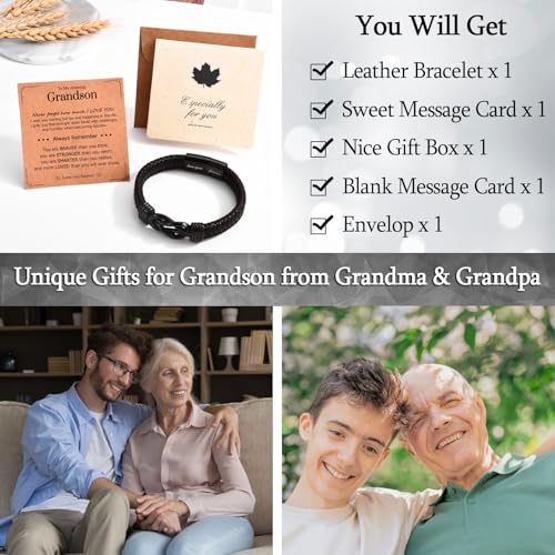 Gifts for Dad Son Grandson Boyfriend Husband, Cool Infinity Leather Bracelet for Him Birthday Christmas Anniversary Valentine's Day Present Ideas for Men4