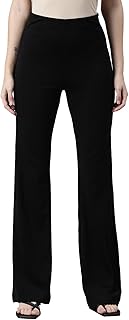 go colors Women's Solid High Rise Ponte Skinny Fit Bell Bottoms-picture-30