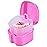 KISEER Pink Denture Bath Case Cup Box Holder Storage Soak Container with Strainer Basket for Travel Cleaning