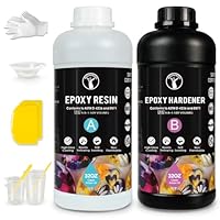 ResinAngel 64oz Epoxy Resin Kit – Ultra Clear 1:1 Ratio, Long-Term Anti-Yellowing, Self-Leveling & No Bubble Resin for Beginners & Pros in Jewelry, Crafts & Resin Art (32oz A + 32oz B)