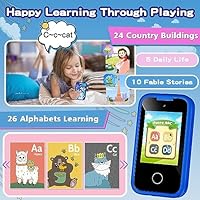 Kids Smart Phone Girl, Christmas Birthday Gifts for Boy Girl Age 3-10 Kids Toys Cell Phone,Touchscreen Toddler Learning Play Toy Phone - Image 5