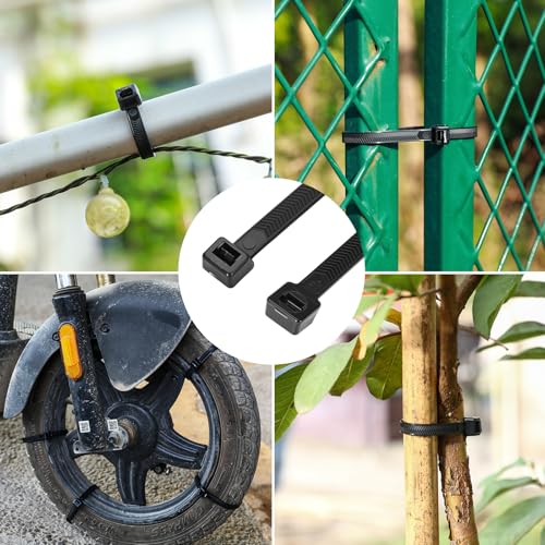Zip Ties Heavy Duty 12 inch,V-Shaped Toothed Double Sided with 200 LBS Tensile Strength Cable Ties ,Extra Large Wire Ties Adjustable Nylon Tie Wraps for Indoor Outdoor Patented Design(80 Pack Black) by Rythcraft - Used condition - Image 6