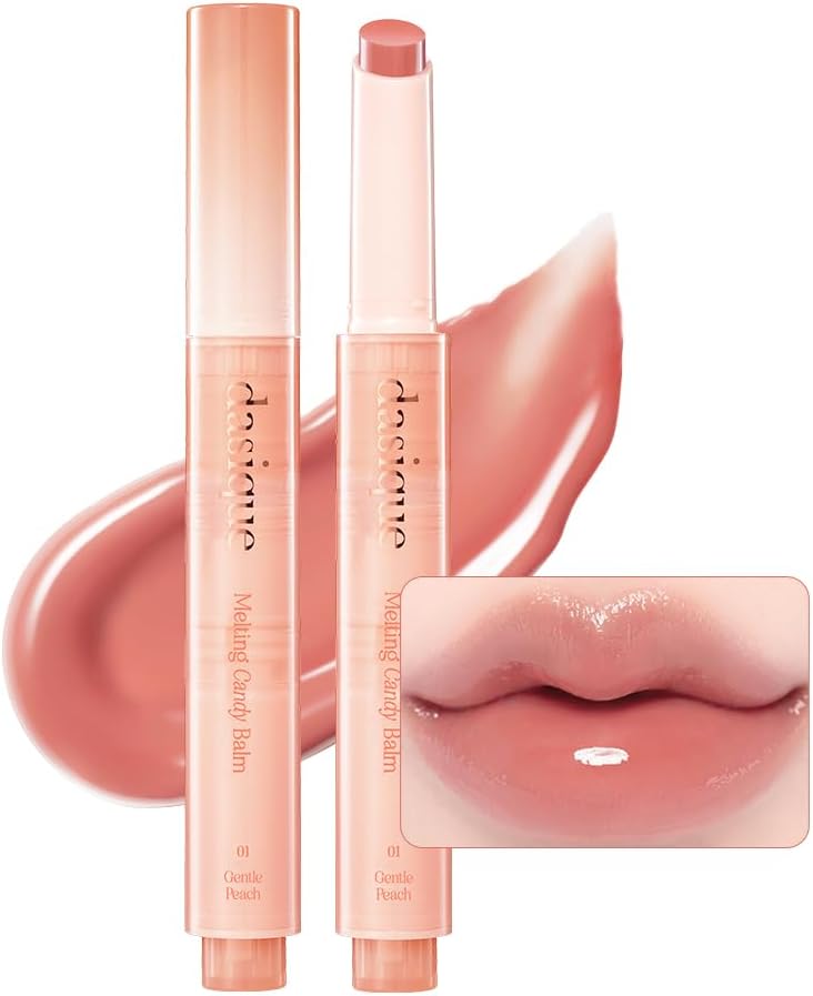 Dasique Melting Candy Balm (#01 Gentle Peach) | Glossy Balm | Moisturizing | For dry Lips | Vegan