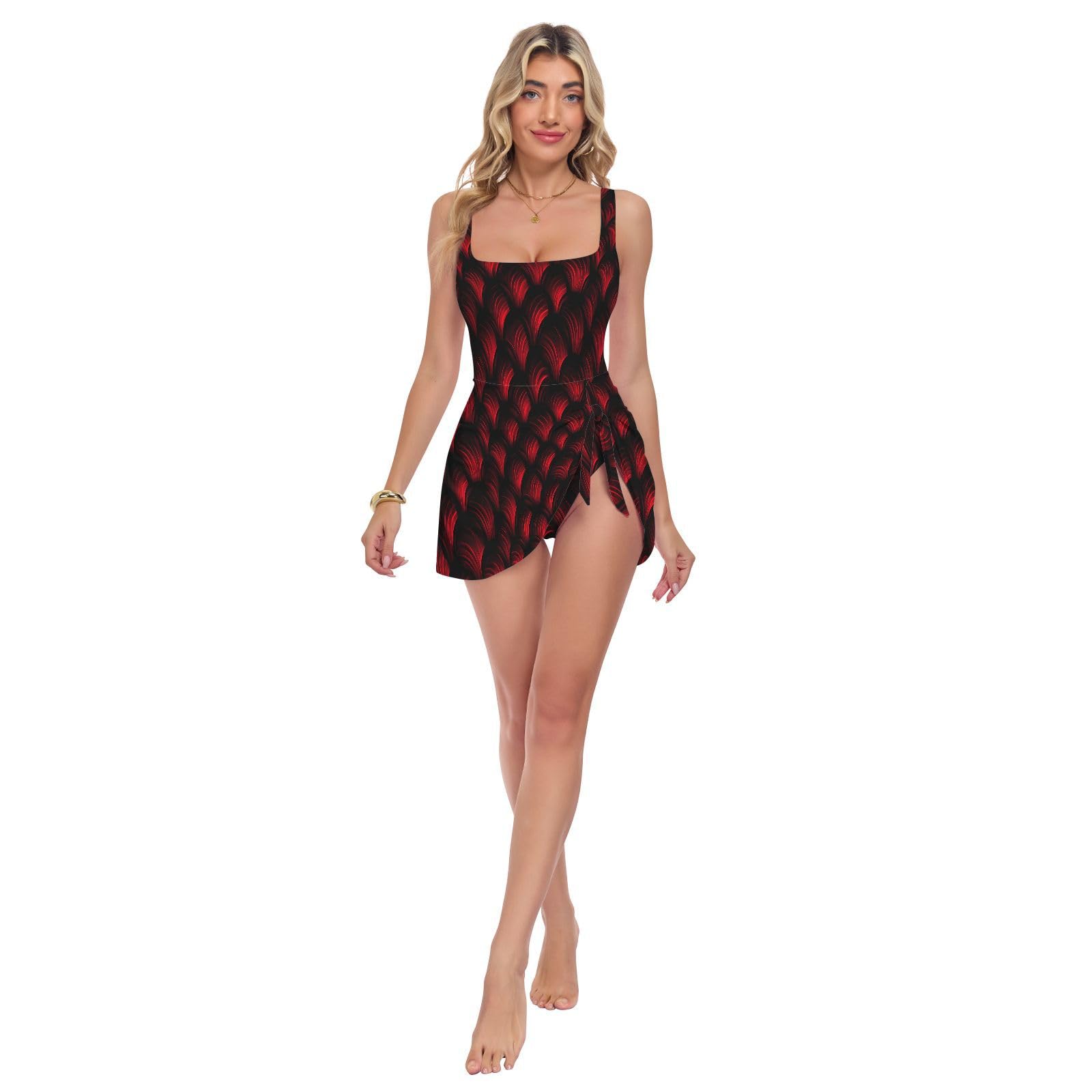 Maillot de bain une pièce noir confort Ruby Wave couverture complète - 8