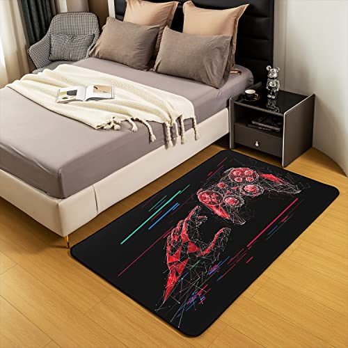 Loussiesd Gamer Area Rug Video Game Soft Rugs for Living Room Bedroom Gamer Console Non-Slip Flannal Floor Mats Runner Carpet for Bedroom Playing Room Living Room Decor 100 * 150cm - Image 4