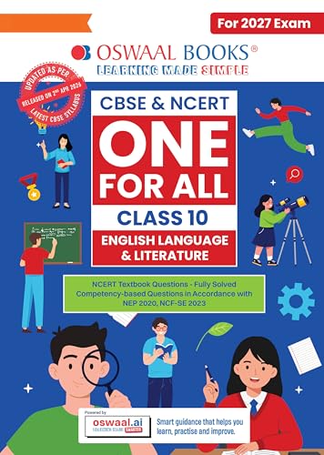Image of Oswaal CBSE & NCERT One for All Class 10 | English Language & Literature | Based on Syllabus (April 2026) |NCERT & Competency-based questions| For 2027 Exam | With Oswaal AI