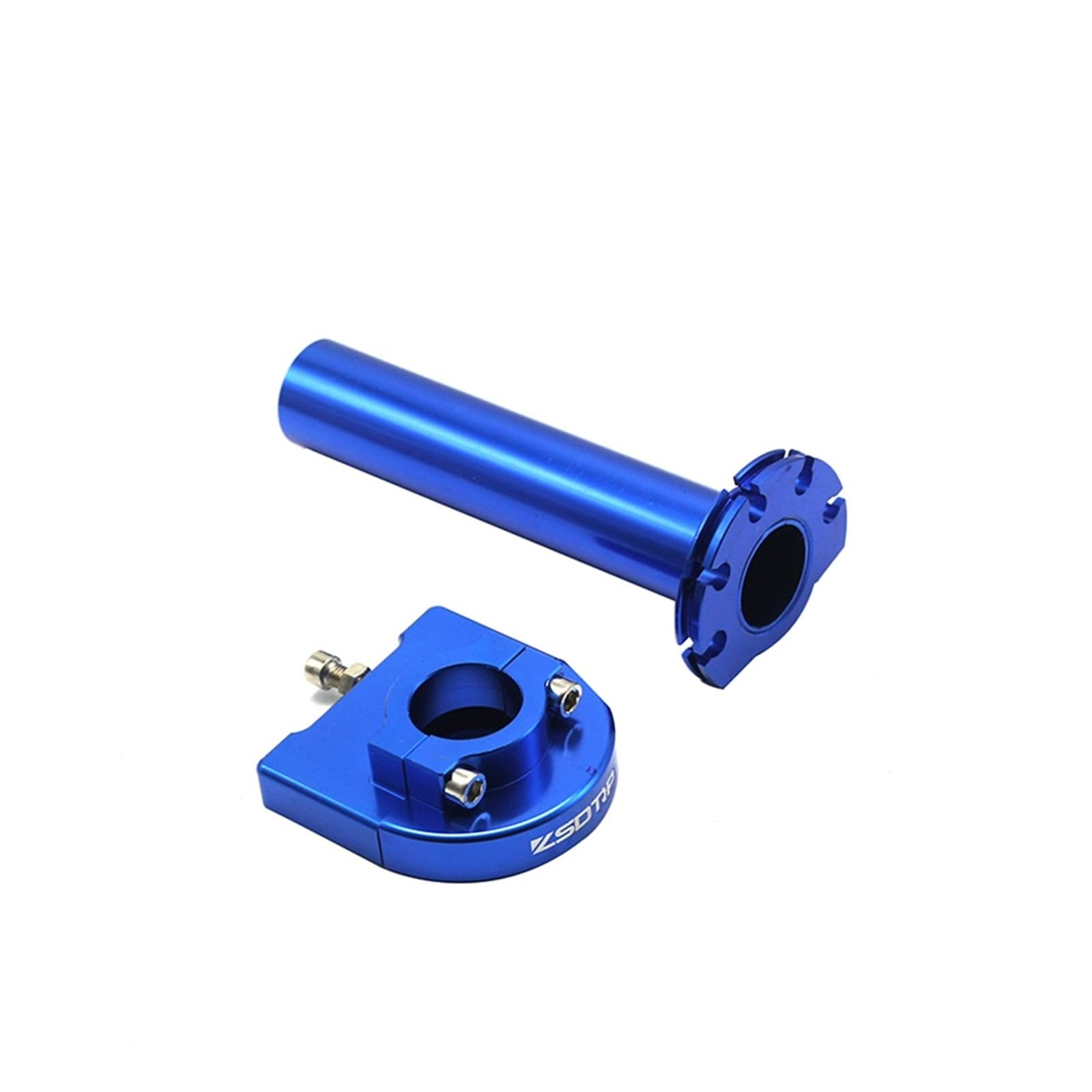 Troioium Blue 22Mm Cnc Aluminum Motorcycle Throttle Quick Twister Grips +2 Pcs Throttle Cable Accelerator Moped Scooter Racing(Blue)