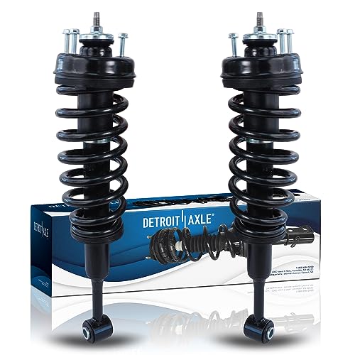 Image of Detroit Axle - 2 Front Struts for 2006-2010 Ford Explorer Mercury Mountaineer Complete Struts w /Coil Spring 2007 2008 2009 Replacement Suspension Ready Strut Shock Assembly