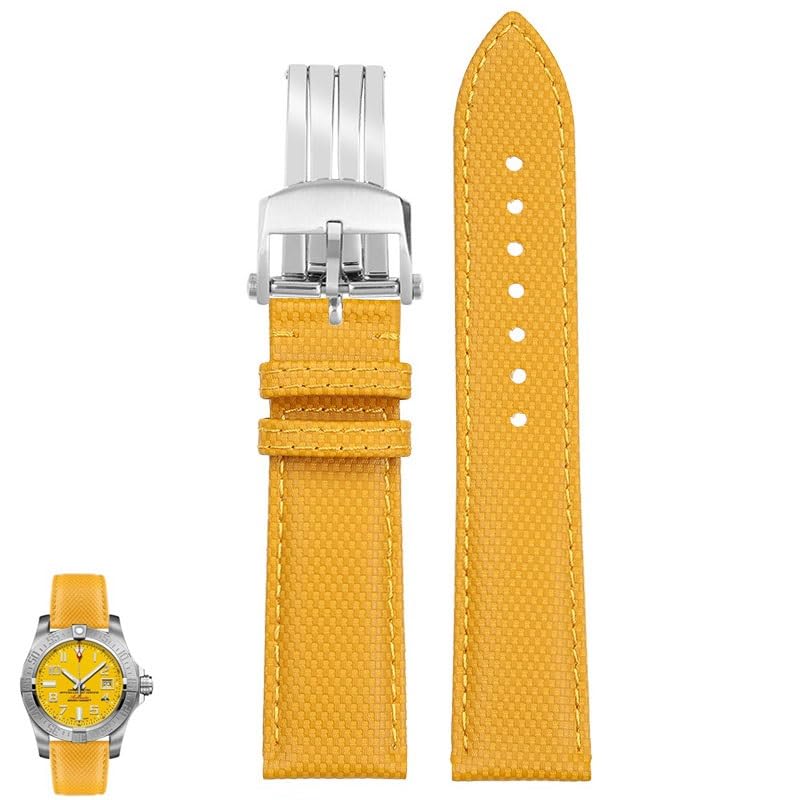 Bracelet de montre pour Breitling Avenger Night Mission B01 noir textile nylon