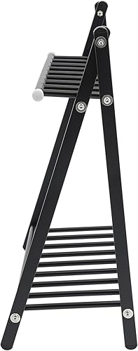 Miniatura 5 de Estante de escalera de flores de 2 niveles, soporte de exhibición de plantas de metal para interiores y exteriores, organizador de almacenamiento