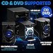 Pyle 3-Piece Wireless Bluetooth Stereo System - 1000 Watt DVD Shelf System for Home with DVD Player, MP3, USB, FM Radio, Bass Reflex Speaker, and Remote Control, Compact & Portable