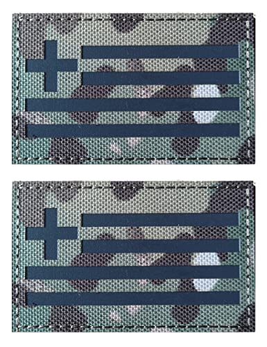 Parches de bandera de Grecia helénica de AliPlus, parches reflectantes infrarrojos, gancho y bucle táctico (CP)