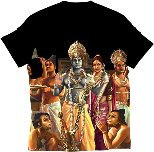 Image of STAND OUT All Over Printed Shiva, Krishna, Hanuman, Kali, Ram and Ravana, Ramayan, Bagavath Githa, Buddha Religious, Spiritual, Hindu Gods T-Shirts