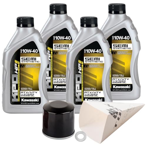 TUSK 4-Stroke Oil Change Kit Kawasaki KPO Semi-Synthetic Blend 10W-40 for Kawasaki Teryx 800 2014-2024