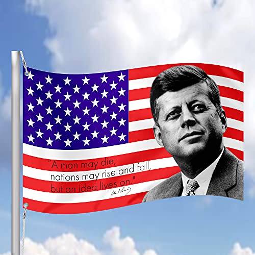 United States President John F Kennedy Portrait American Politician Us Style Flag 3X5 Feet Flag Banner Vivid Color Double Stitched Brass Grommets #TOP5