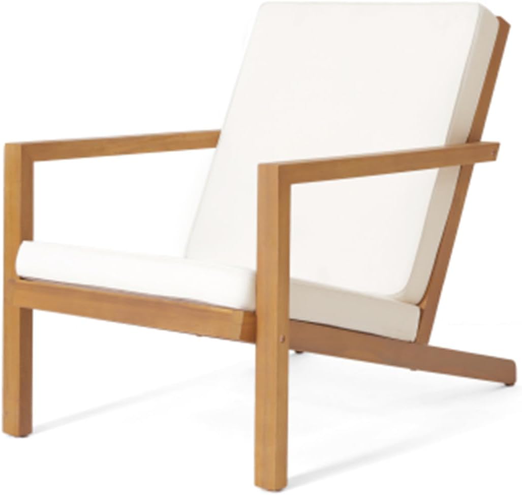 Modern 2 Piece Backrest Patio Chair with Cushion Dark Brown Chair Lounge Chair Balcony Lounge Chair Modern Guest Chair Hotel Restaurant Backrest Chair