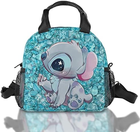 BXXNOS Cute Anime Cartoon Insulated Lunch Bag with Adjustable Shoulder Strap,Durable Freezable Lunch Box, Reusable Lunch Box Insulated for Women,Men,Kids, Work, Office, Picnic, Outdoor