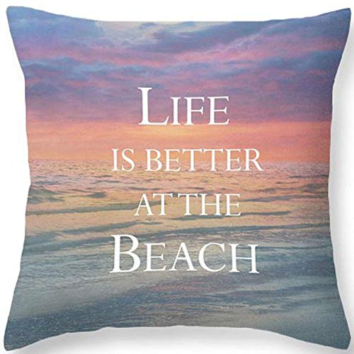 Estilo mediterráneo Funda de Almohada Playa Azul Cielo mar Estrella de mar Concha Shell decoración del Atardecer Funda de cojín Accesorios para el hogar