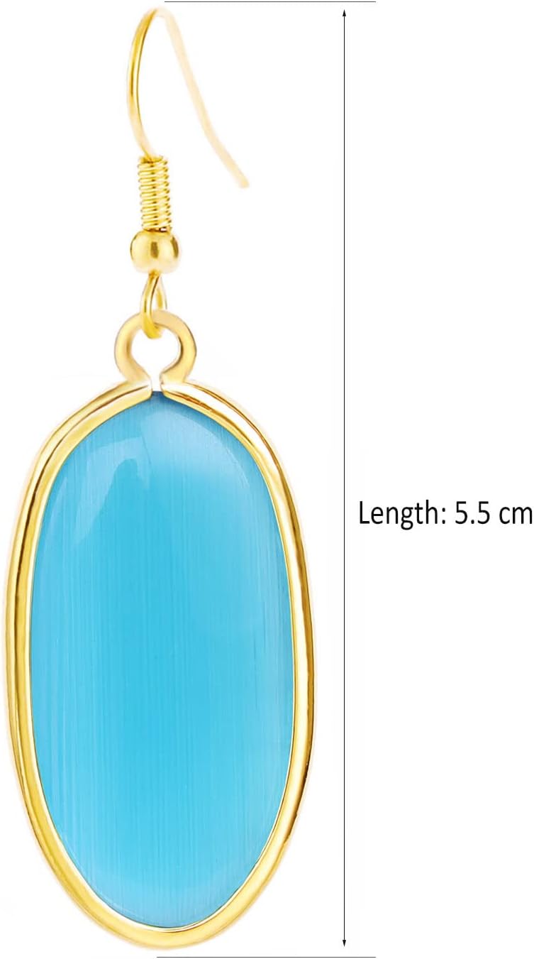 Natural Crystal Healing Stone Drop Dangle Earrings for Women - Image 4