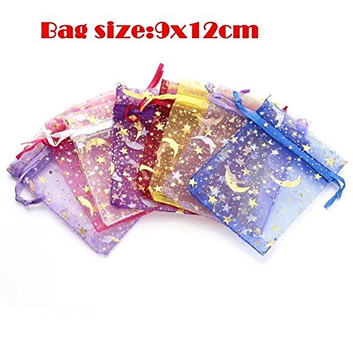 9x12cm jewelry bags 25pcs Beautiful Mixed Color Organza Bags 7x9cm