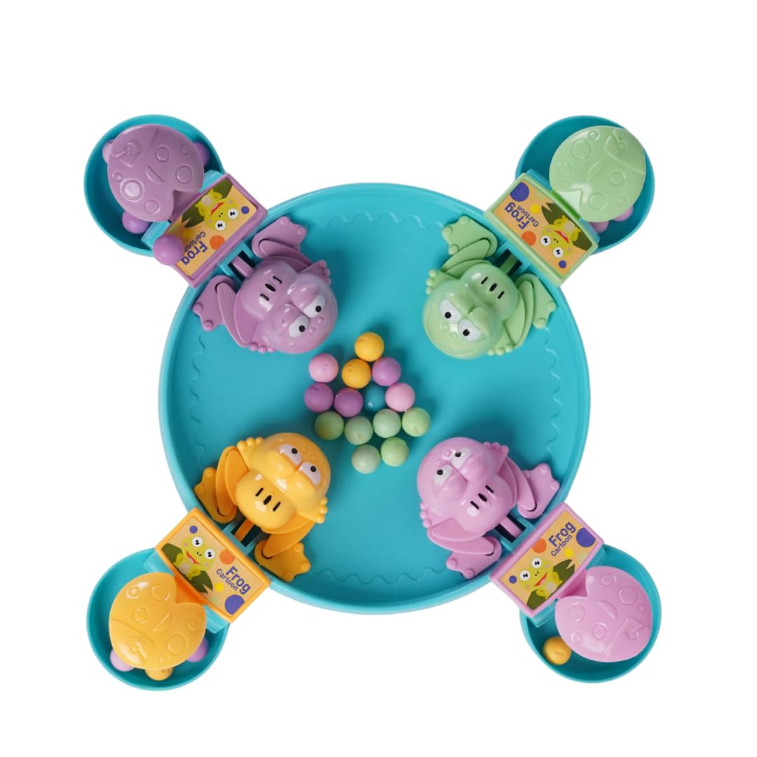 Fun Hungry Frog Eating Beans Game - Interactive Educational Toy for 2 & 4 Players - Quick and Easy Family Board Game, Best Gift for Kids - Multicolor Tabletop Finger Toy