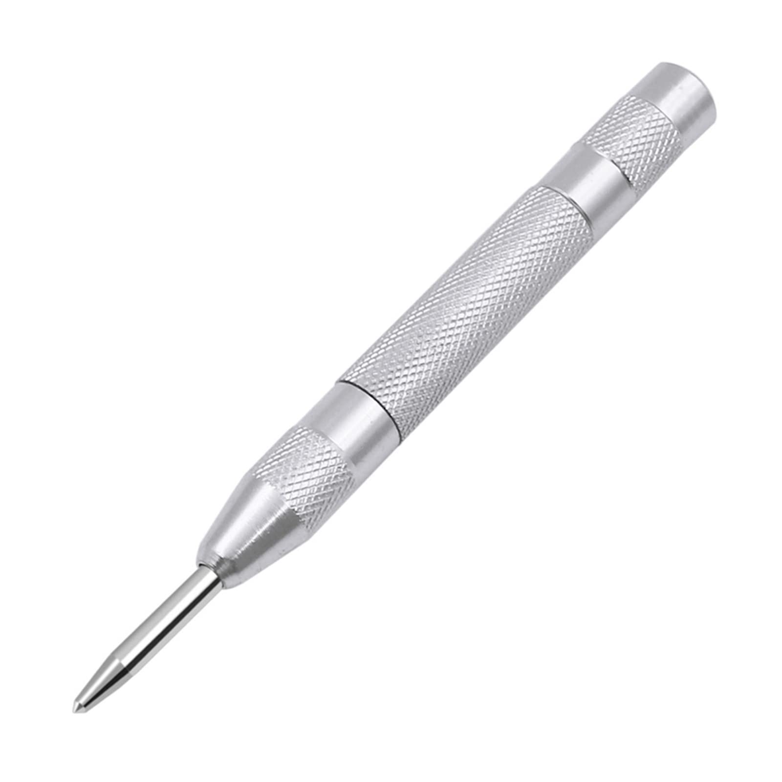 Automatische centreerpenpons Veerbelaste markering Startgaten Gereedschap Snelstaal Automatische centreerpons Puntpons (Color : Silver, Size : A