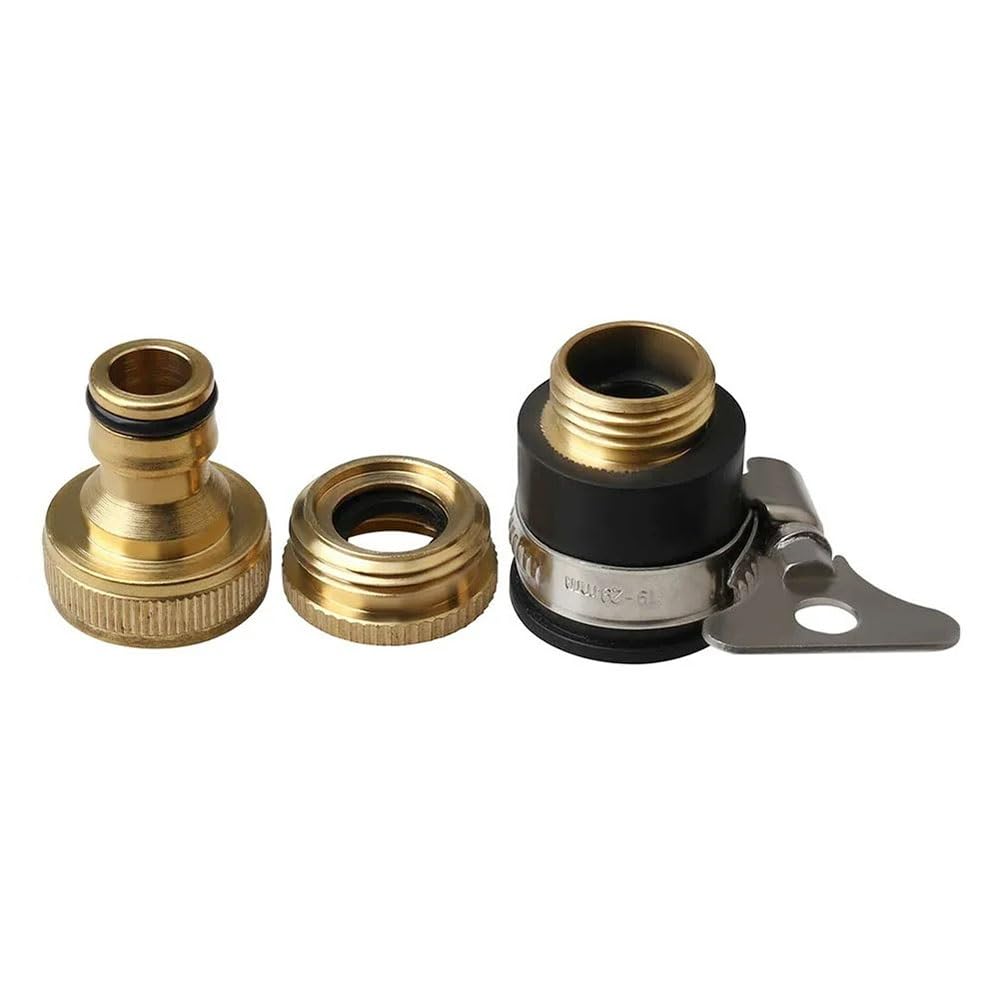 Conector de grifo de manguera, rosca de 1/2 "3/4" para jardín, conector de ajuste universal, boquilla práctica, lavadora, adaptador de grifo de cocina, latón rápido