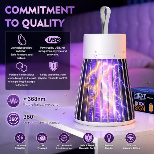 Image of DJIVAN Eco Friendly Electronic LED Mosquito Killer Machine Trap Lamp, Screen Protector Mosquito Killer lamp for Home, USB Powered Electronic (U-Pack of 1)