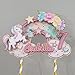 Personalized Unicorn Cake Topper Shaker Rainbow Custome Birthday Them Party Supplies Handmade