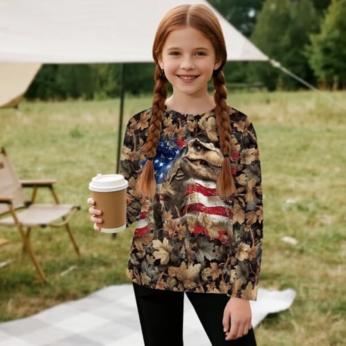 Image of Uourmeti Long Sleeve Tops for Boys Graphic T Shirts Teen Girls Active Pullover Tees