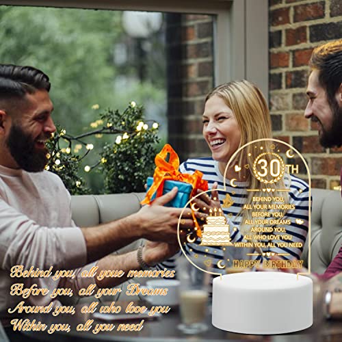 DJLLA 30th Birthday Gifts for Women, 30th Birthday Decorations Gifts for Women, Night Light Gifts for 30th Daughter Wife Sister, Personalised Gifts for Best Friend USB 3 Colors - Image 3