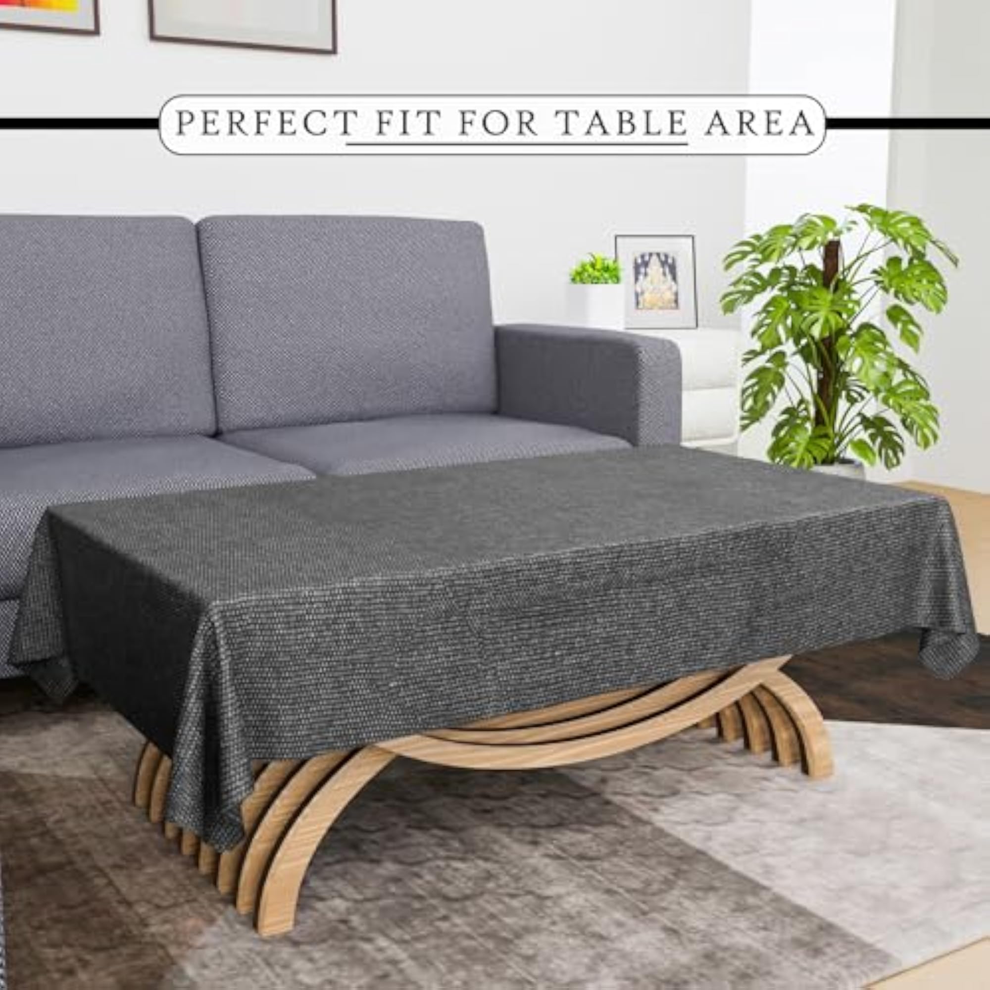4 Seater Rectangular Table Cloth, Jute Center Table Cover