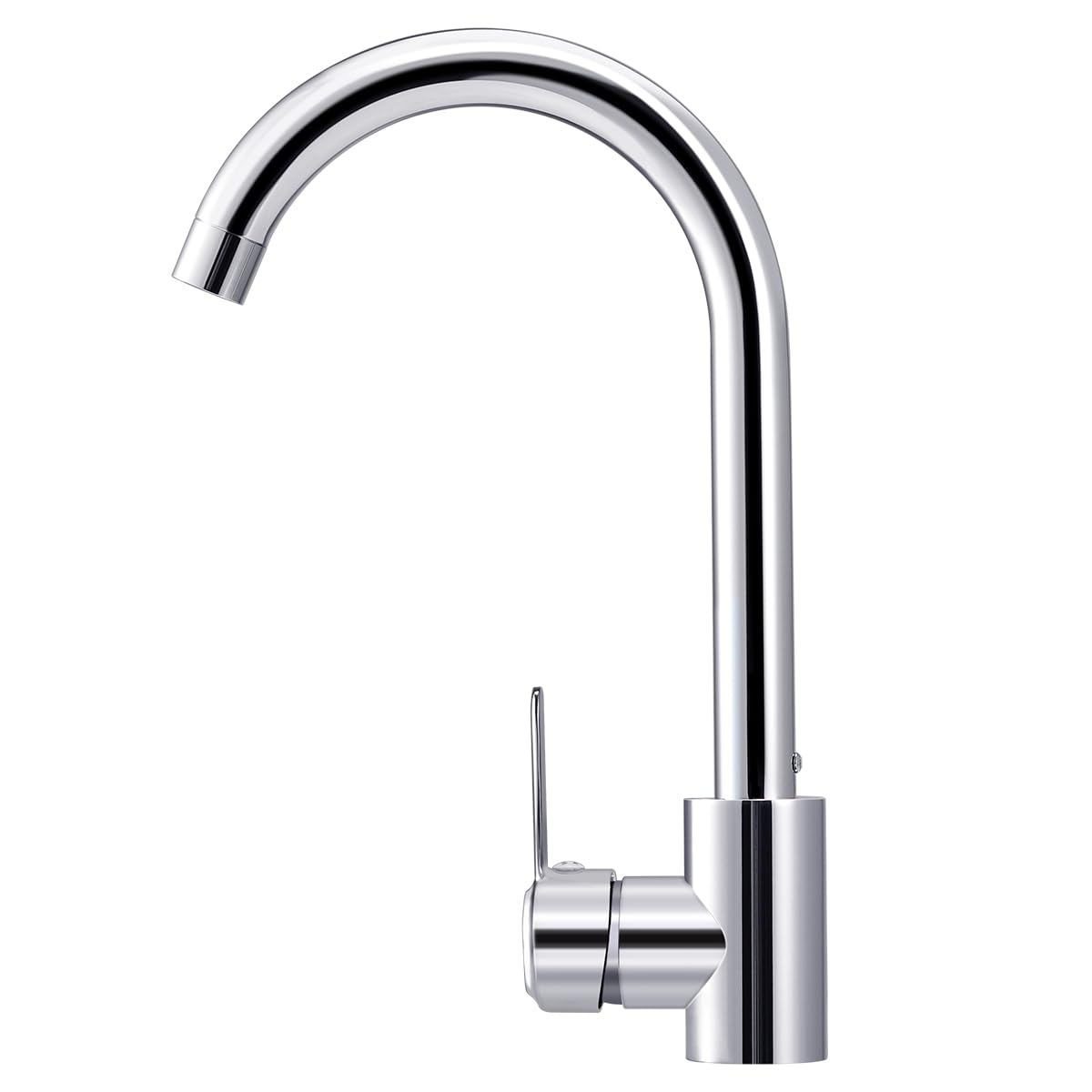 Hanstore Kitchen Sink Mixer Tap with Hoses, Modern Stainless Steel 360° Monobloc Single Lever Swivel Spout