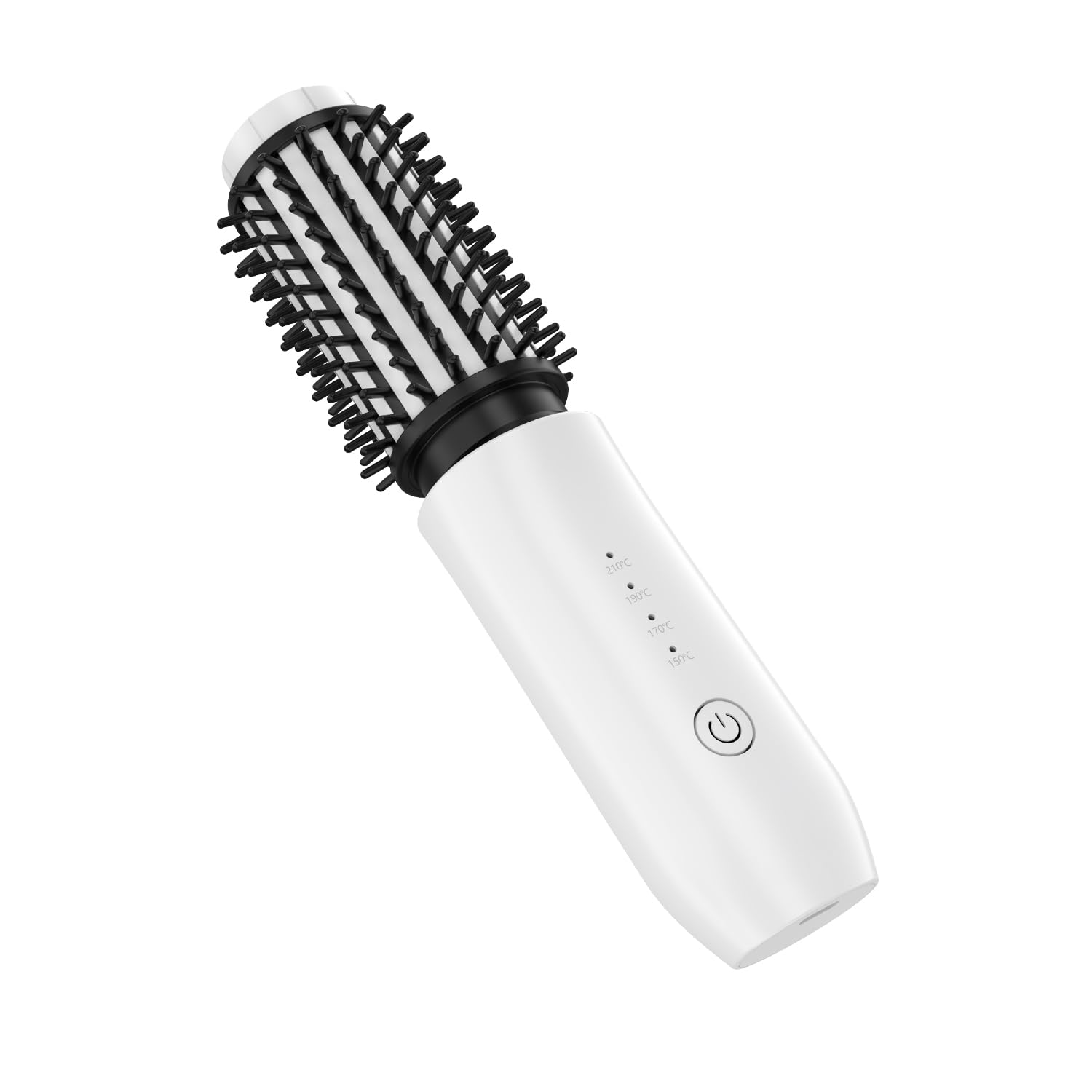 Dricar Kabellose Lockenstabbürste, Tragbare Reise Lockenstäbe Große Locken, 40mm Thermobürste Rundbürste 150-210℃, 7000 mAh USB-aufladbare Lockenbürste Stylingbürsten für Frauen, Weiß