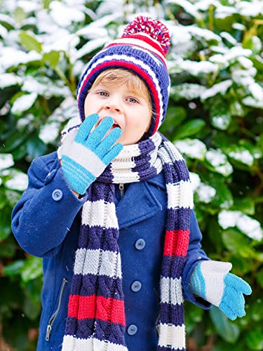 Image of SATINIOR 5 Pairs Kids Gloves Full Fingers Knitted Warm Gloves Winter Mittens for Little Boys and Girls Daily Supplies