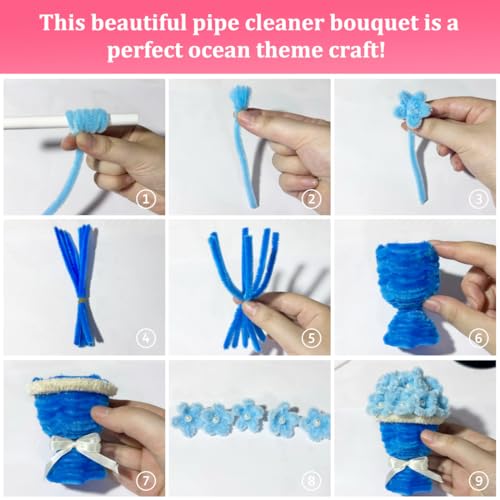 Image of Bundooraking Craft Pipe Cleaners,Chenille Stems for Art and Craft Projects, Flower DIY Decorations, Art Supplies (500pcs Macaron,7 Colors)