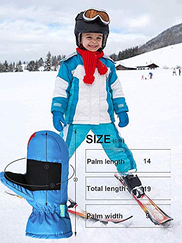 7-Mi Children Winter Warm Water-Resistant Gloves For Skiing/Snowboarding/ Cycling/Riding Outdoor Activities Children Mittens For 3T-5T Blue thumb #4