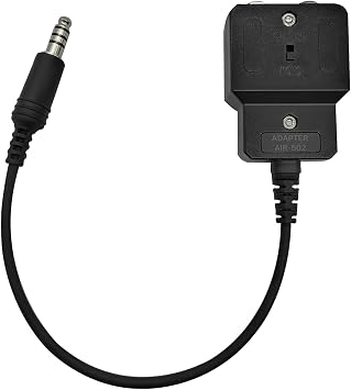 7mm 7.1 mm Plug Military Helicopter U174 to Dual GA Twin Plug Audio Adapter with Mono & Stereo Switch for David Clarks Bose A20 Aircraft General Aviation Headset NATO US Plug, Black