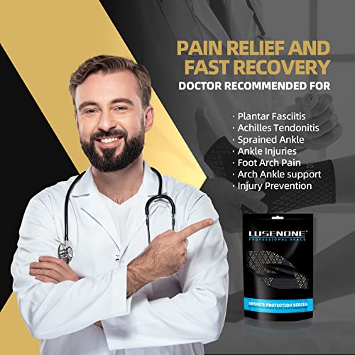 Lusenone Copper Ankle Brace Support For Women & Men (Pair), Best Ankle Compression Sleeve Socks For Plantar Fasciitis, Sprained Ankle, Achilles Tendon, Ankle Swelling, Pain Relief, Recovery, Sports #TOP4