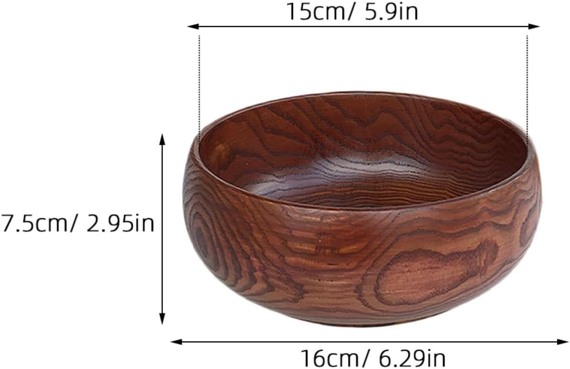 Wooden Salad Bowl for Fruit, Soup, Popcorn, Home Serving