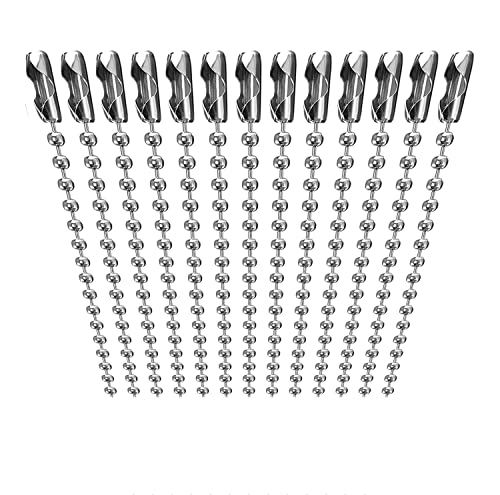 Stainless Steel Ball Chain Necklace for Dog Tags Military Army Pendant Blanks Men Kids Boys Jewelry Making DIY Craft, 4 Inch Long 50 pc